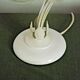 Pair French Mid Century Turned Wood Table Lamps With Beige & Gold Shades 3247