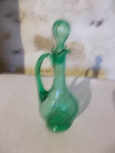 green glass carafe