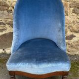 Toad armchair, blue velvet, vintage, 1950s