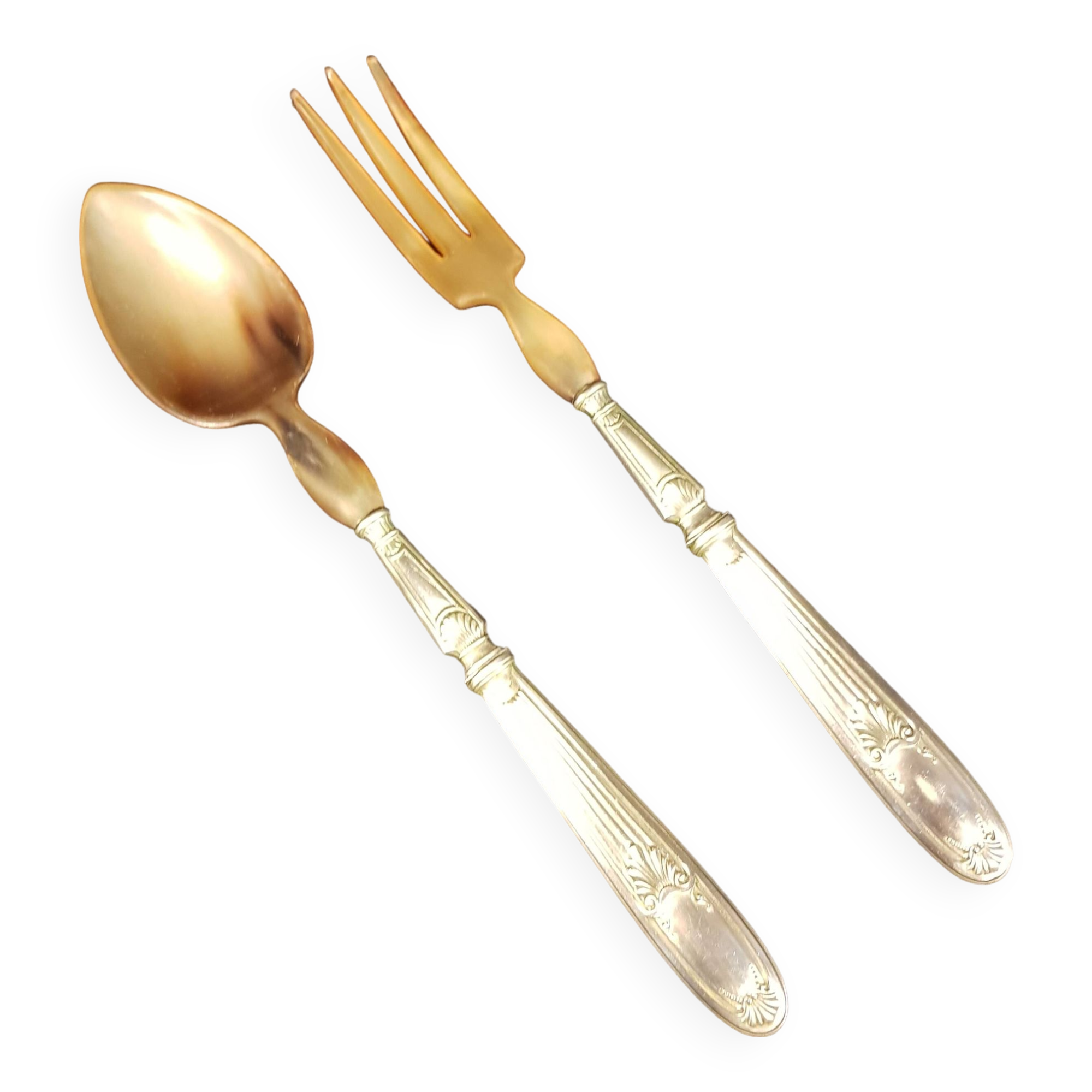 Old salad servers in their case