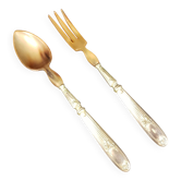 Old salad servers in their case