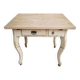 Table de cuisine vintage en bois, pieds courbés