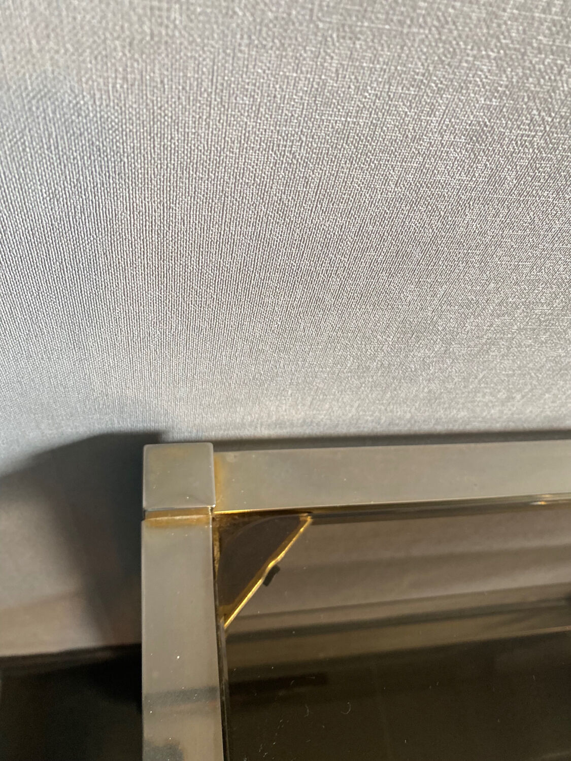Vintage sofa end smoked glass and gold gold gold Belgo chrome