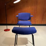 Vintage armchair and its footrest from around 1950.