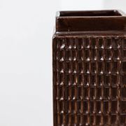 Vintage skyscraper vase - Brown ceramic flower vase - Mid-century Czech design - 1960s