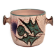 Cache-pot, vase, covered pot, Vallauris motif "Aux Chardons" by E. Danie.