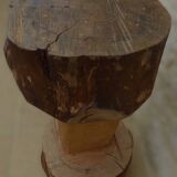 Large carved stool in solid oak