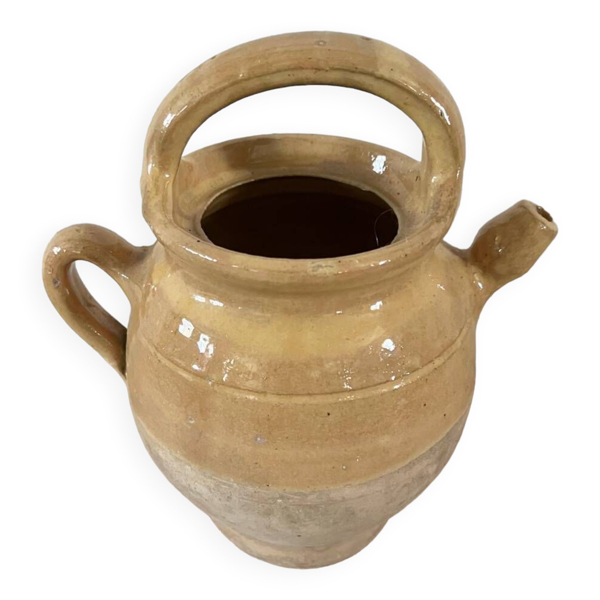 Gargoulette pot in glazed terracotta