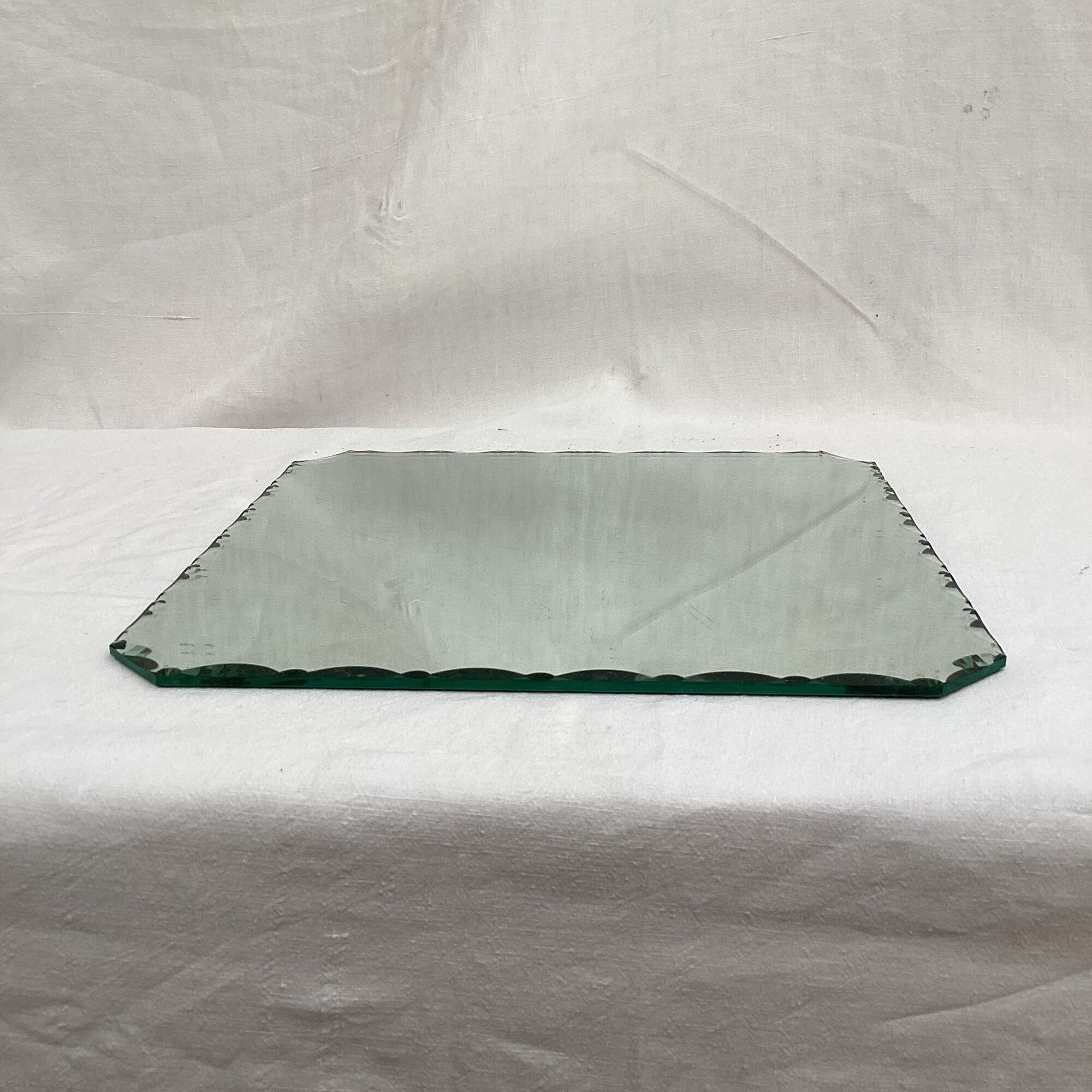 Square beveled table mirror