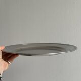 Large shiny stainless steel tray