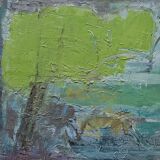 Nagao Usui painting "Landscape to the tree"