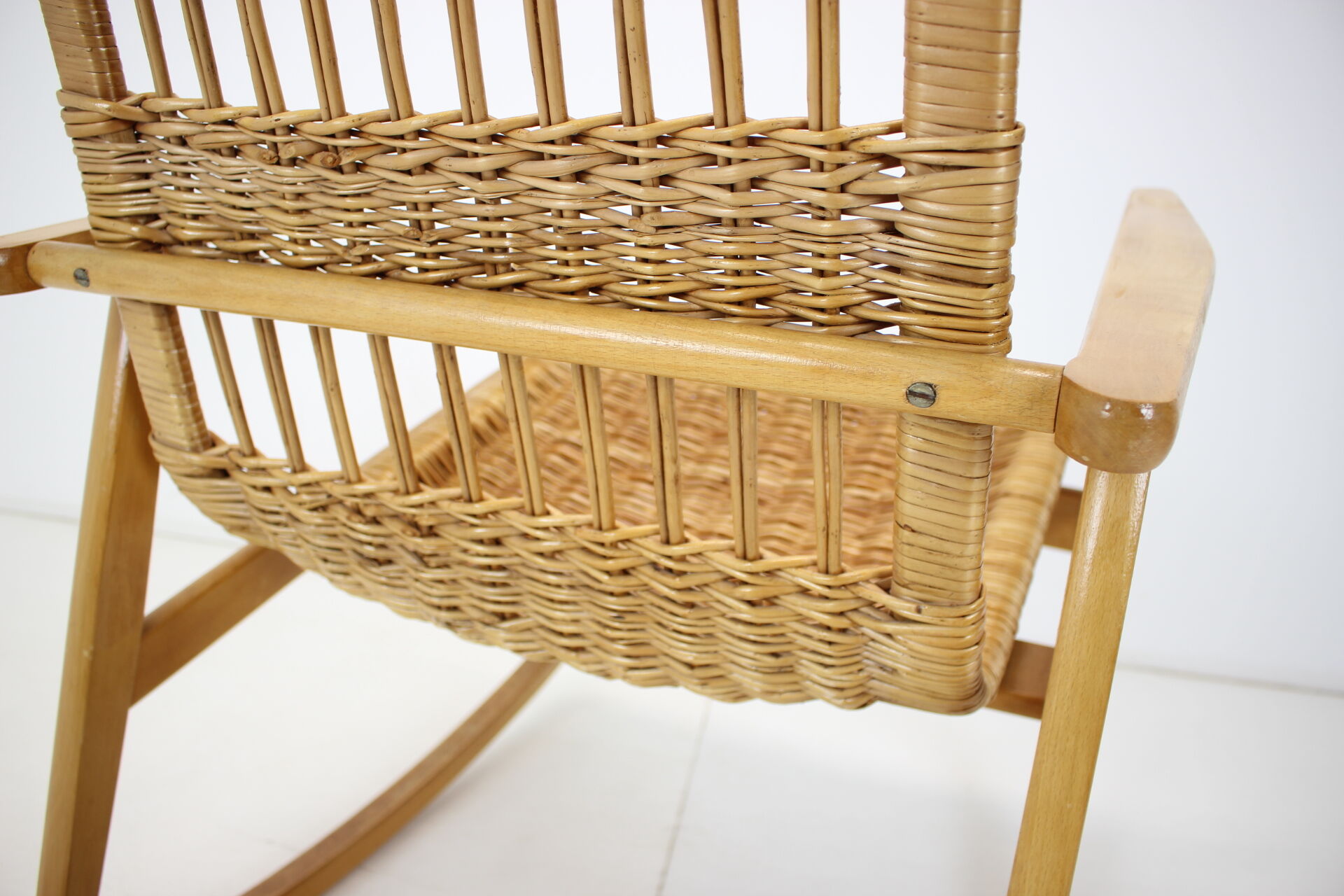 Mid-century rattan rocking chair, 1960's