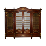 Large Empire library in solid mahogany, late nineteenth century