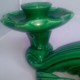 Green ceramic Vallauris candelstick