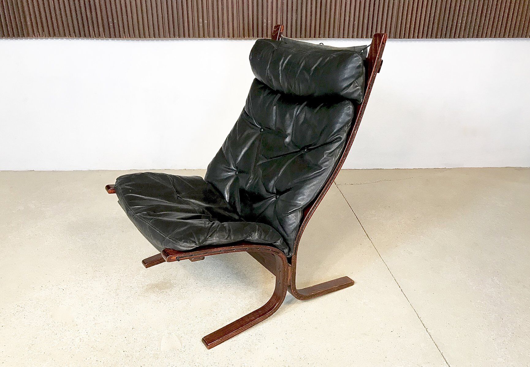 Siesta leather highback chair by Ingmar Relling for Westnofa, 1960s