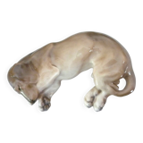 Sleeping dog sculpture, setter, pointer, Royal Copenhagen porcelain