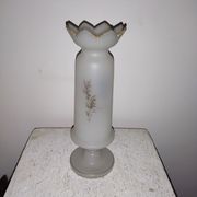 Enamelled opaline glass vase