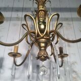 Bronze and crystal chandelier in the style of the Baguès house