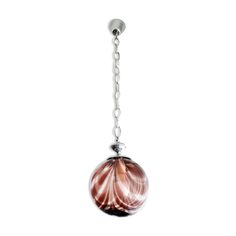 Hand glazed glass pendant 1960s from Marinha Grande