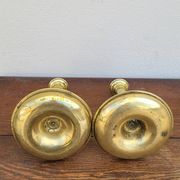 Paire de Bougeoirs Louis Philippe en laiton 1900s
