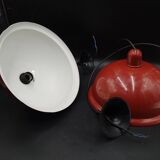 Rare x2 Lita pendant light design industrial lamp factory sheet metal 1960/70 loft