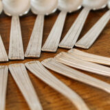 Art Deco cuttlery in silver metal