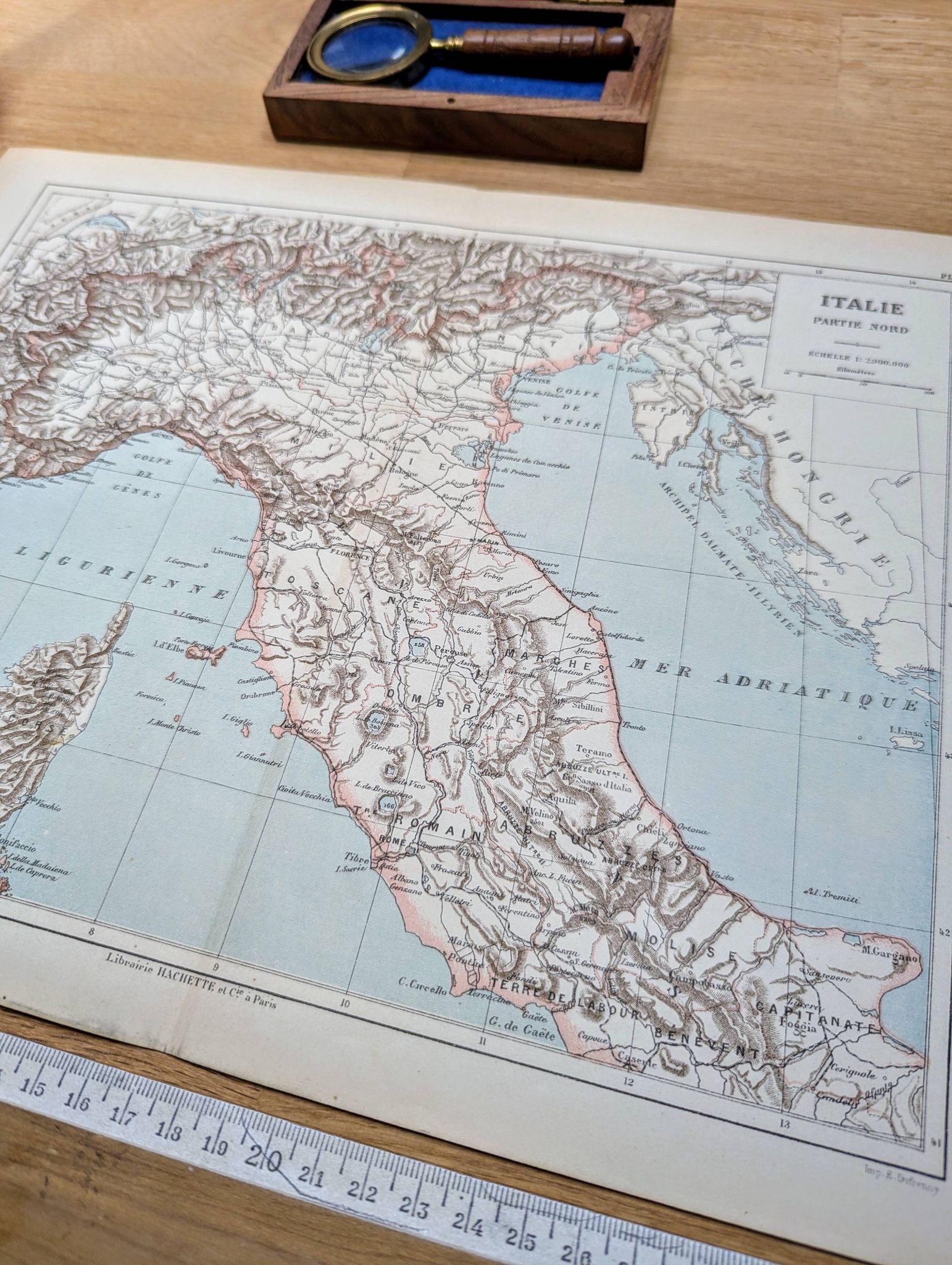 Northern Italy, historical map, 1887.