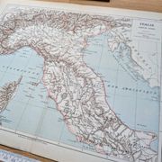 Northern Italy, historical map, 1887.