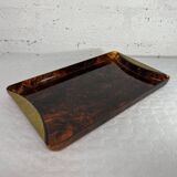 Plateau Guzzini en lucite et laiton