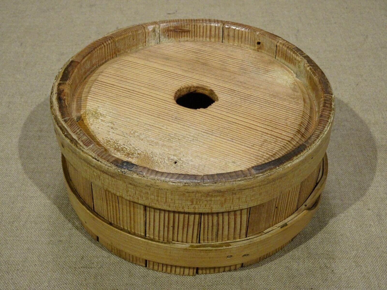 Old wooden cheese mold munster Vosges Alsace