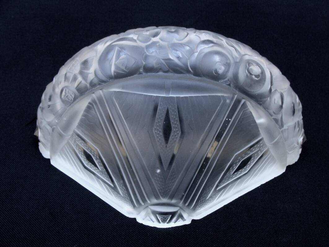 Pair of Art Deco pressed glass wall lights designed 1930
