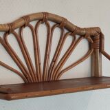 Rattan wall shelf