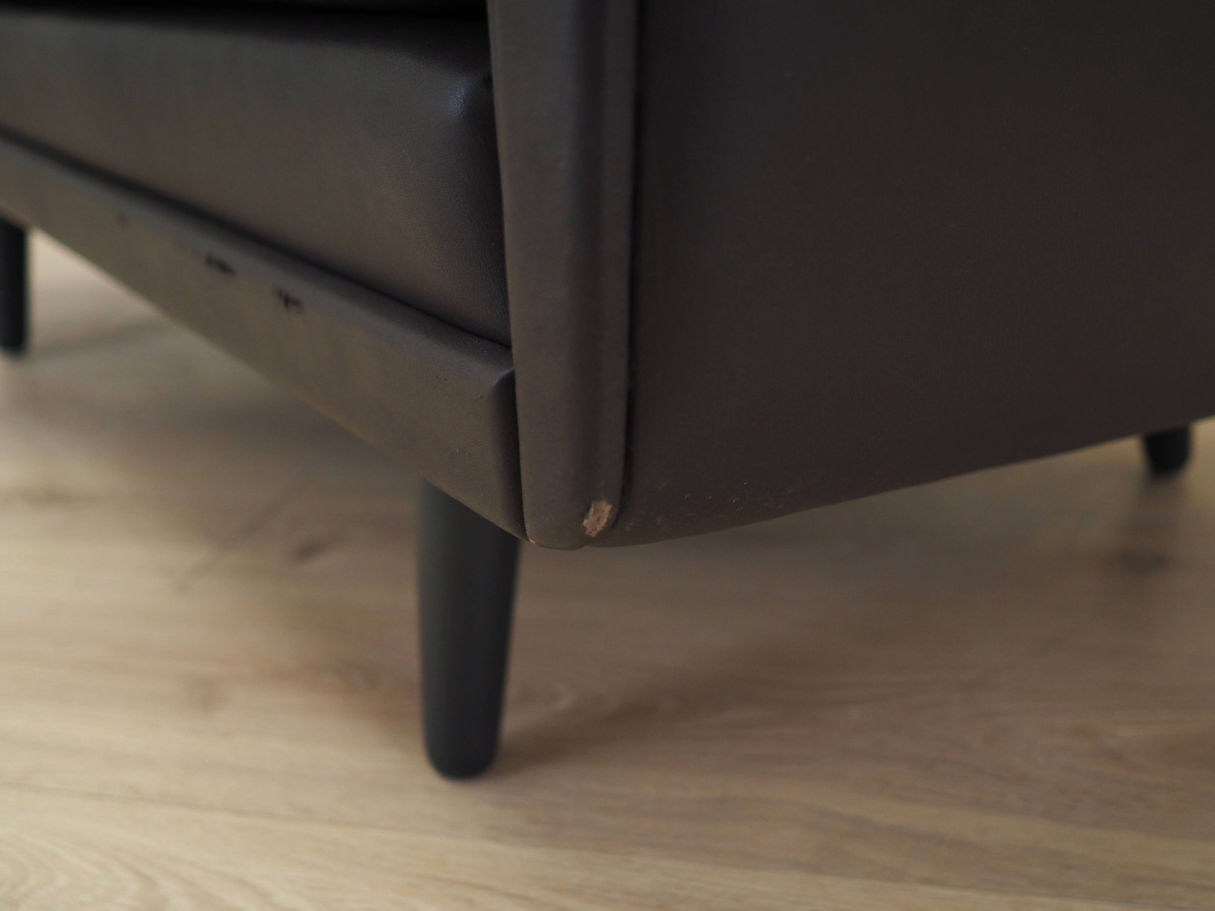 Canapé en cuir marron, design danois, années 60, designer : Aage Christiansen, manu