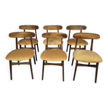 Set of 6 Restored Mid Century Avala Dining Chairs, Yugoslavia 1960s