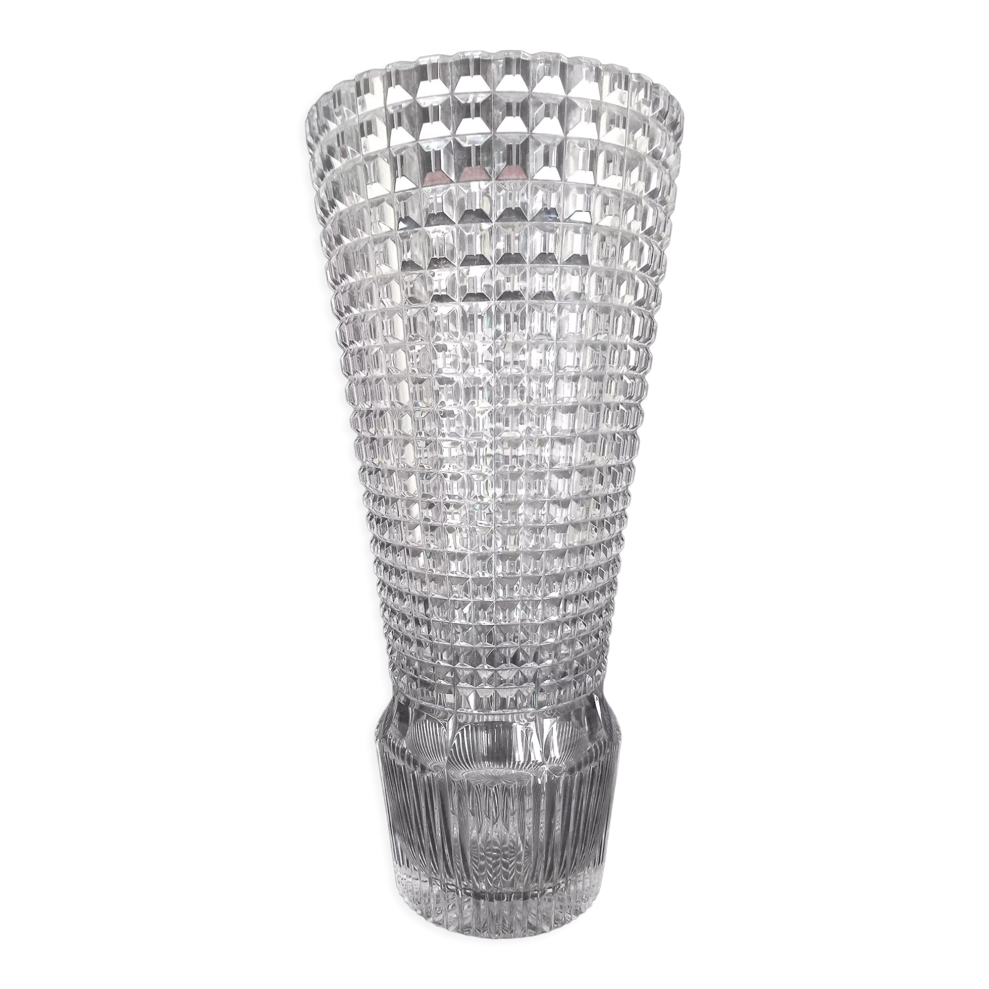 Art Deco vase in cut crystal, h - 32 cm.