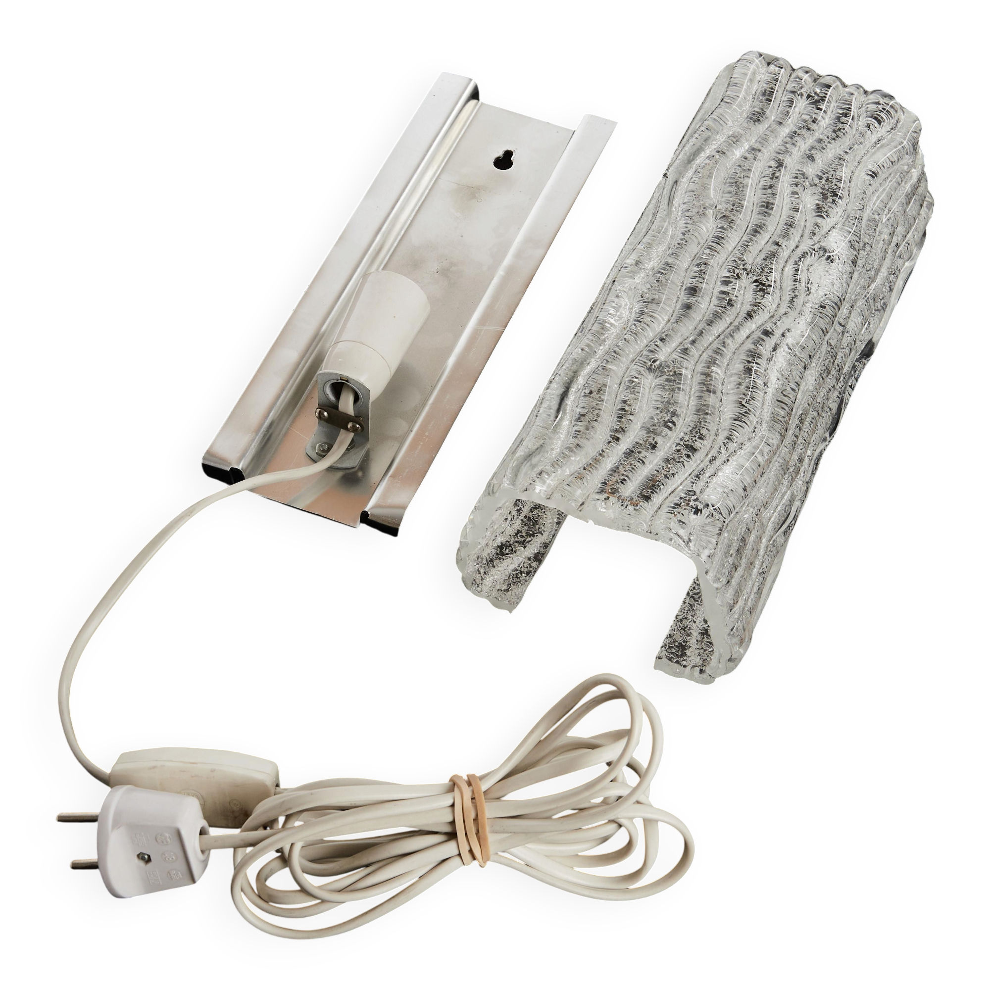 Pair of frosted glass wall lights by Orrefors, mid-century modern, Sweden 1960.