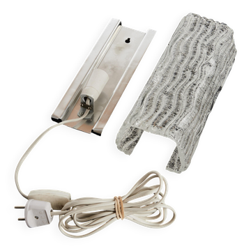 Pair of frosted glass wall lights by Orrefors, mid-century modern, Sweden 1960.