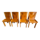 Chaises en orme massif et cuir , Luigi Gorgoni , roche bobois