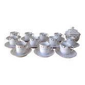 Coffee cups and sugar bowl, Old Paris Empire porcelain, Vve BARES