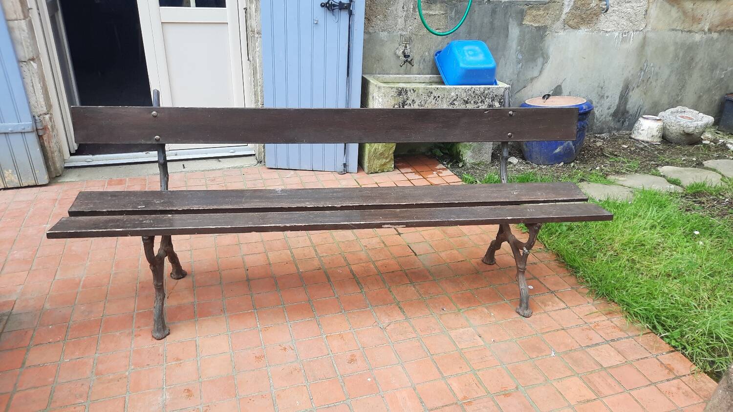 Cast iron garden bench