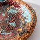 Vintage 1970s ceramic workshop bowl, naive handcrafted shape with coloured glaze, terracotta fruit bowl or wall plate, elegant gift idea.