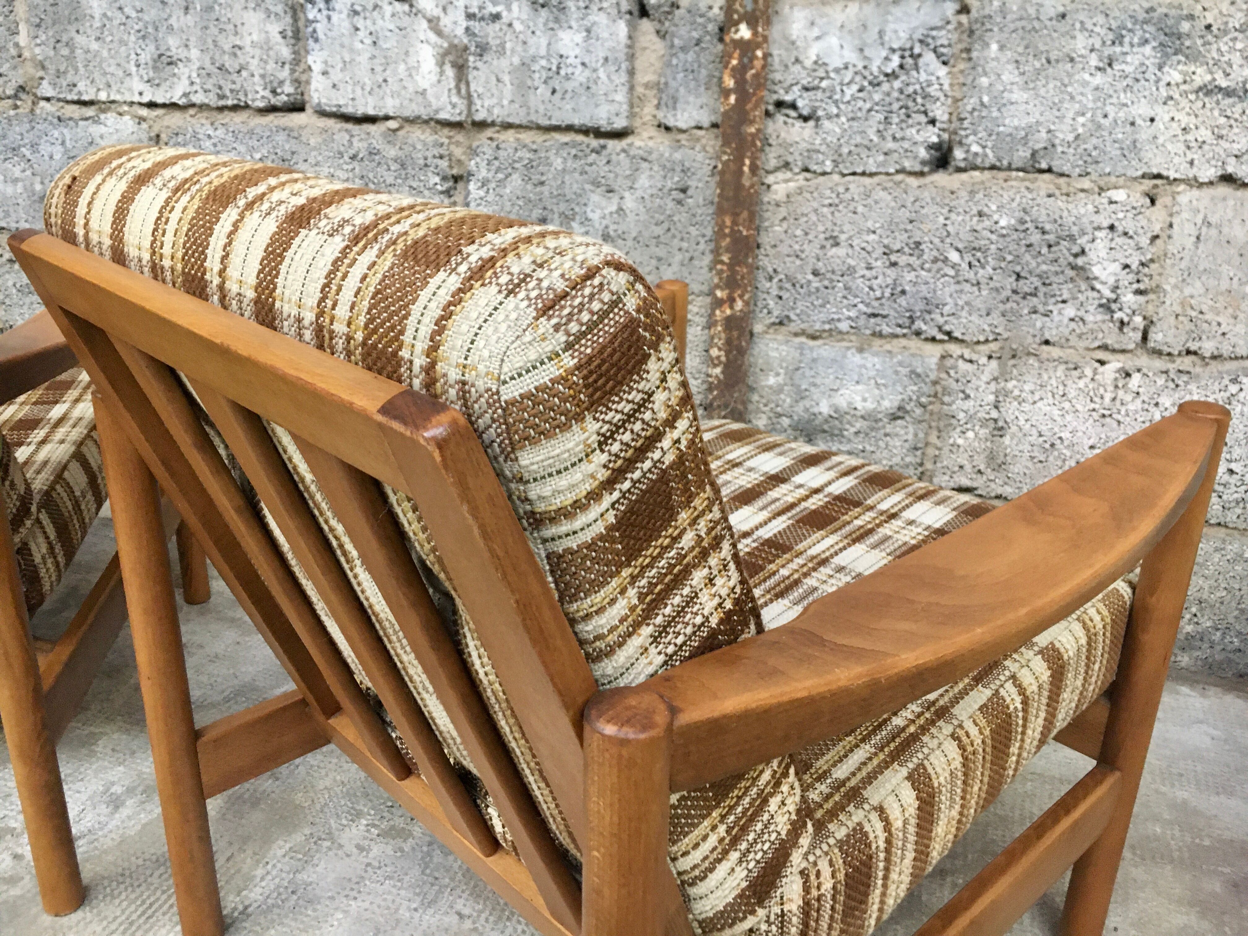 Pair of Scandinavian armchair fabric tiles