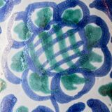 Fajalauza ceramic table lamp with hand-woven shade, Granada, Spain.