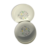 4 plates dessert Gien Harlequin