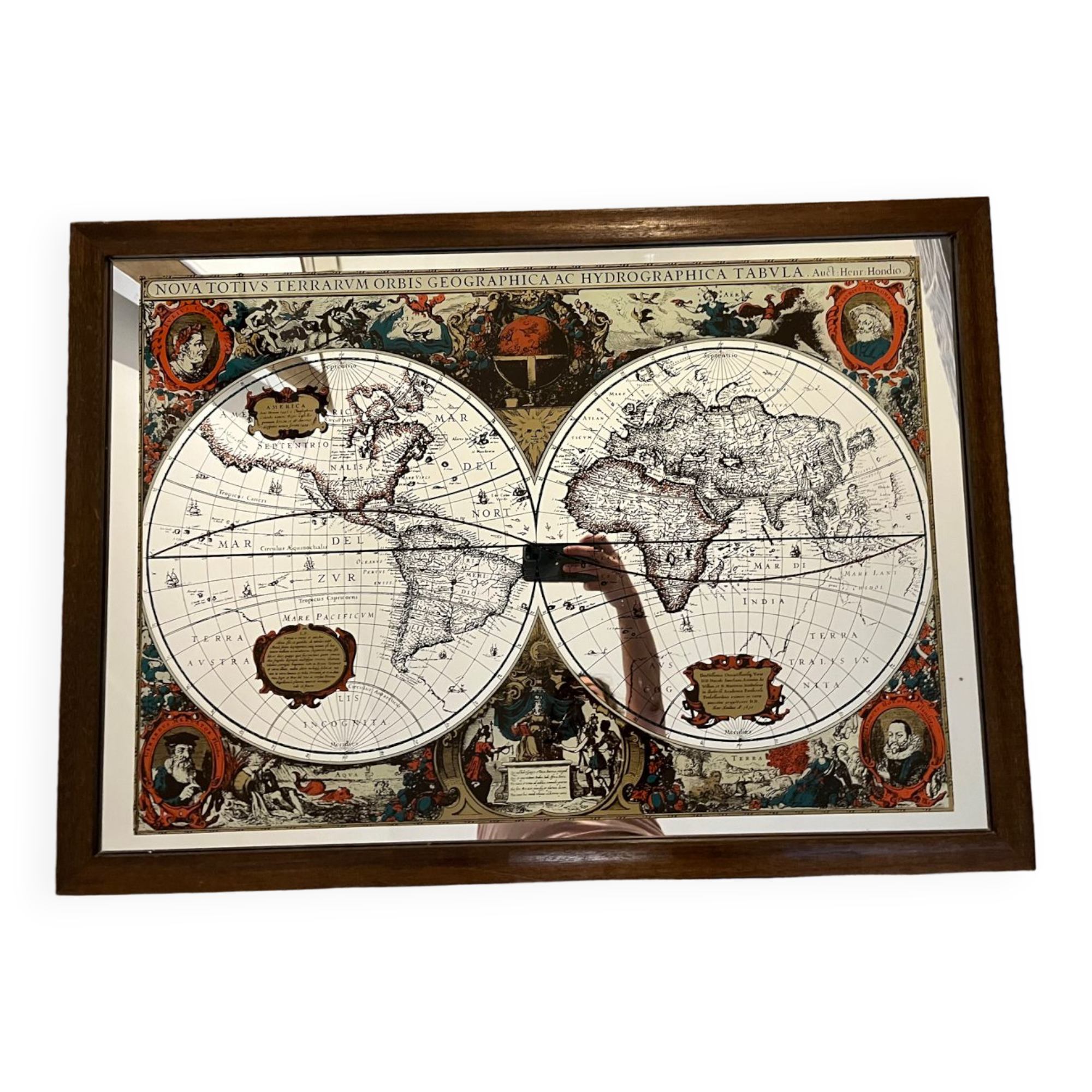 Vintage mirror world map