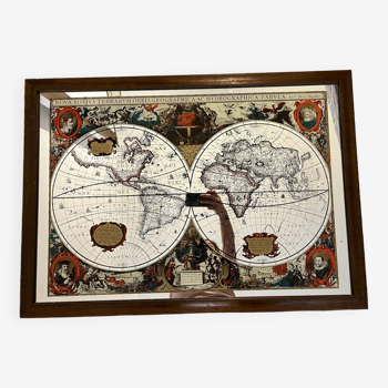 Miroir vintage carte du monde
