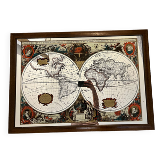Miroir vintage carte du monde