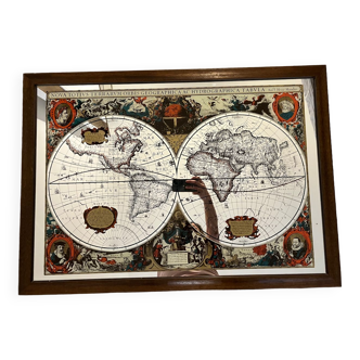Vintage mirror world map