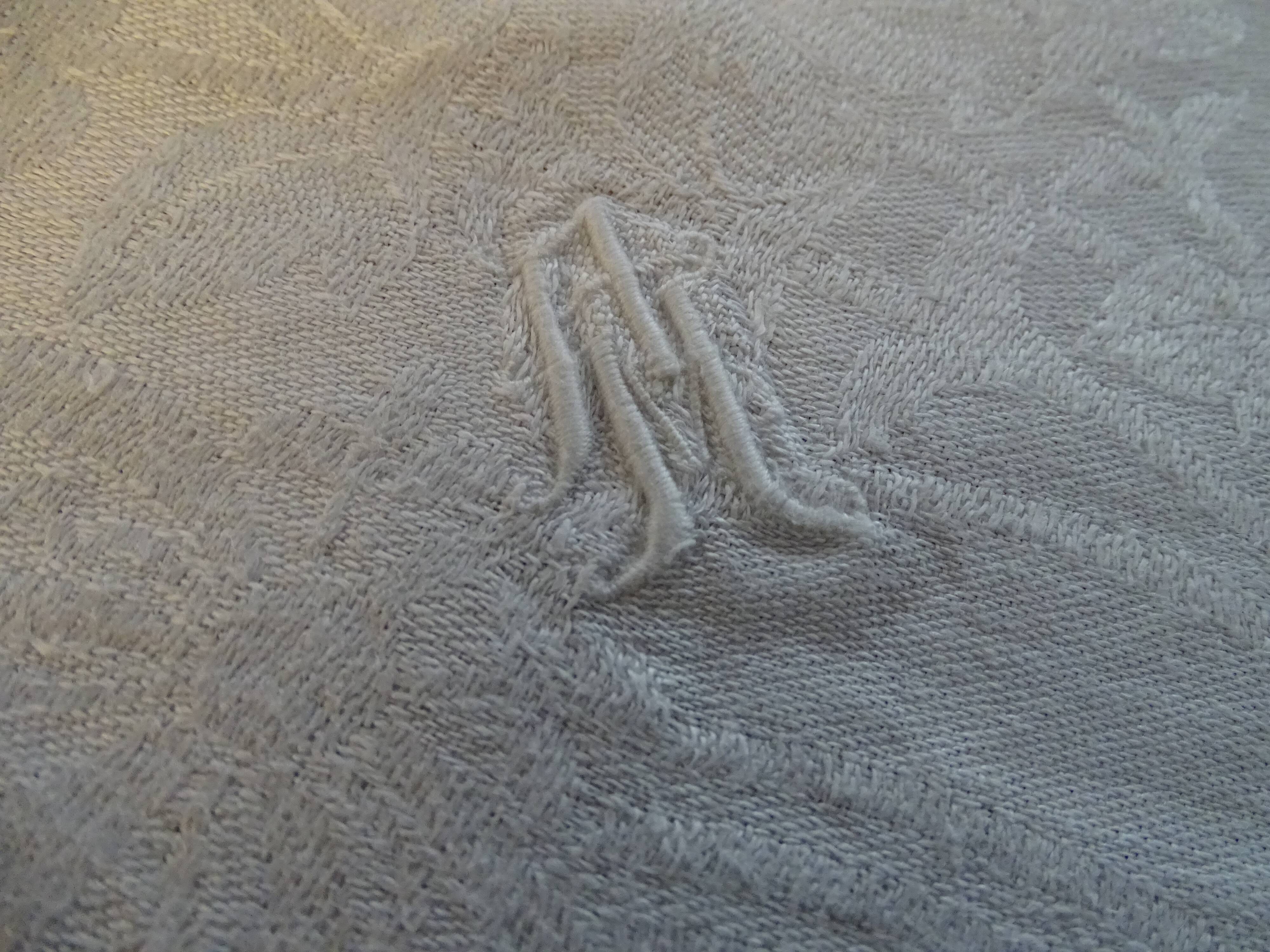 Old damask tablecloth 270 x 150 monogram MP