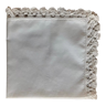 White cotton thread placemat, very fine crochet border, openwork 30s